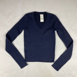 NWT Pacsun John Galt Sweater Women's One Size Ribbed V-Neck Cropped